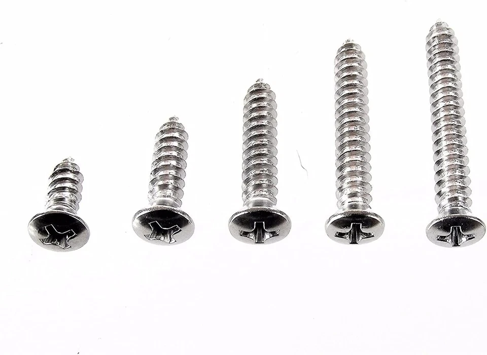 Chrome #10 Phillips Oval Head Screws 1/2" to 1-1/2" Long #2092 (2044-2048) CC Foto 1 de 1