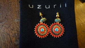 TOLLE OHRRINGE "UZURII" TÜRKIS UND ORANGE/ETHNO - Bild 1 von 3
