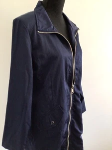Noni B Womens Size M Jacket Silk Look Antonia Navy Zip Coat Postage Included - Picture 1 of 15
