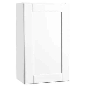 Shaker 18 in. W x 12 in. D x 30 in. H Assembled Wall Kitchen Cabinet in Satin Wh - Picture 1 of 8