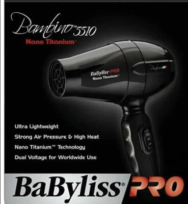 Secador de cabelo BaByliss Pro Bambino 5510 nano titânio 1000 watts - Imagem 1 de 2