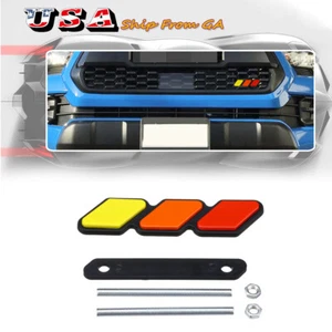 1PC Fits Toyota Tacoma 4Runner Tundra Emblem Badge Car Front Grille Tri-Color - Picture 1 of 12