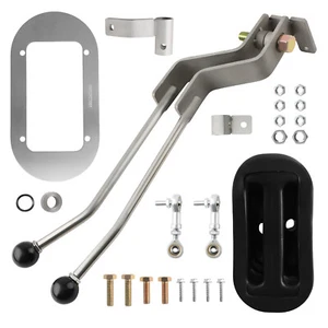 Stainless Twin-stick Shifter + Boot Kit for NP205 8-Bolt Transfer Case NP205GM8 - Foto 1 di 12