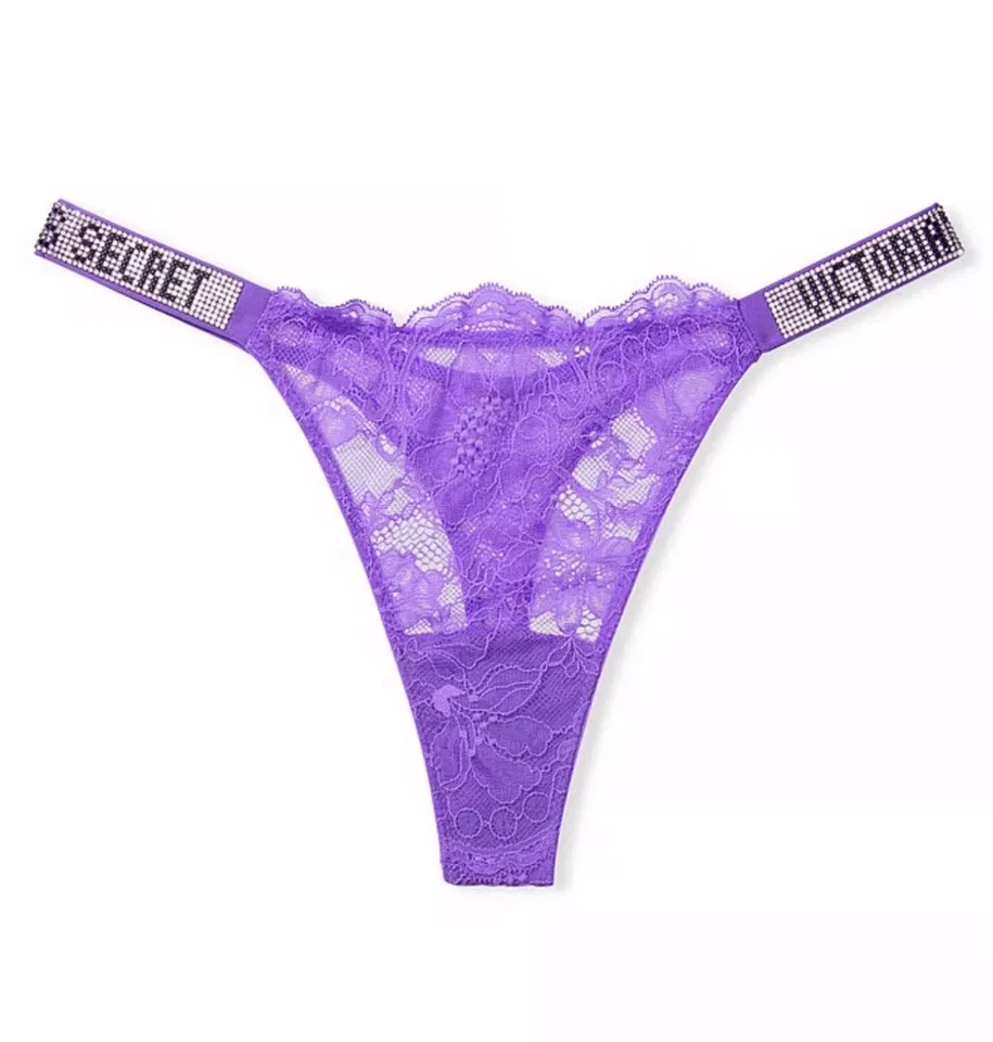 VICTORIA'S SECRET VERY SEXY SHINE STRAP RHINESTONE THONG PANTY XS S M L XL XXL - Image 1 of 1