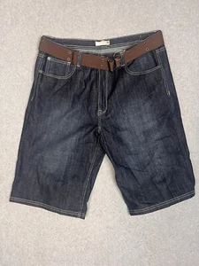 Pantalones Cortos de Jean Route 66 Premium Azul Denim y Etiqueta de Cinturón Para Hombre Talla 38 Usados en Excelente Condición - Imagen 1 de 10