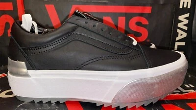 Vans masculino 3.5/feminino 5 Old Skool empilhado (brilhante) preto - VN0A4U159IW - Imagem 1 de 4