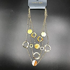 Madison Tyler Triple Strand Gold Tone Necklace NEW - Picture 1 of 6
