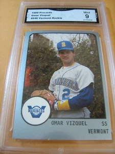 OMAR VIZQUEL VERMONT MARINERS 1988 PROCARDS ROOKIE RC # 946 GRADED 9 L@@@K - Picture 1 of 2