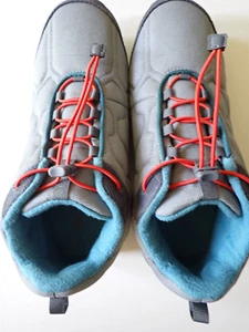 Kids Columbia Size 6 Mid Height Hiking Shoe Gray Waterproof Adjustable Slip On - Picture 1 of 16