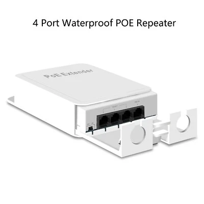 3 Port Waterproof POE Repeater 10/100Mbps Outdoor Network POE Extender IP55 VLAN - Image 1 of 4