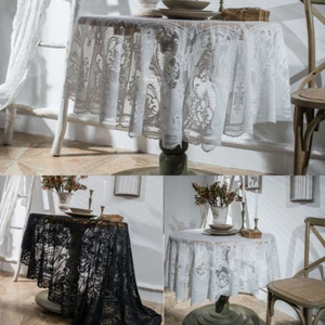 Table Cloth Lace Tablecloth Dinner Round Table Cover Wedding Vintage Home Decor - Picture 1 of 18