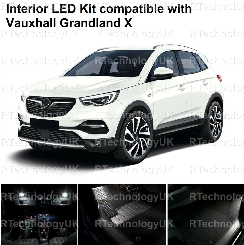 KIT DE LUZ LED DE ACTUALIZACIÓN INTERIOR BLANCA PREMIUM para VAUXHALL GRANDLAND X 2017-2022 Foto 1 de 1