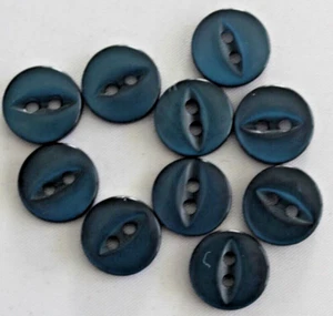 10 x 2 Hole 12mm Dark Green Plastic Buttons - Picture 1 of 1