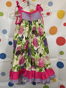 Country Lane Girls Size 9/10 Sundress Cute Floral Ties at Shoulders - Picture 1 of 15