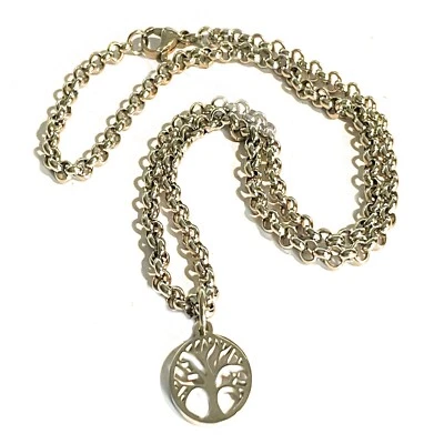 Collana in acciaio inox da uomo donna con albero della vita catenina girocollo - Immagine 1 di 4