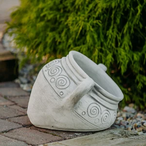 Steinfigur Amphore mit Relief Pflanzgefäß H. 30 cm, 8 Liter, 15 kg, frostsicher - Bild 1 von 11