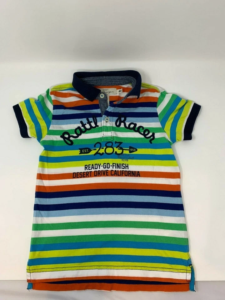 H&M LOGG Kids Boy Short Sleeve Polo Shirt Size 4-6 years old Rattle Rally Calif  - Image 1 of 2
