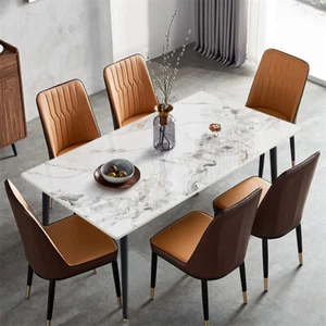 Classic Dining Table Modern Marble TableTop Kitchen Restaurant Home Furniture - Picture 1 of 19
