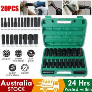 20PCS 1/2" inch Heavy Duty Deep Impact Socket Tool Set 8-32mm Metric Garage NEW - Picture 1 of 12