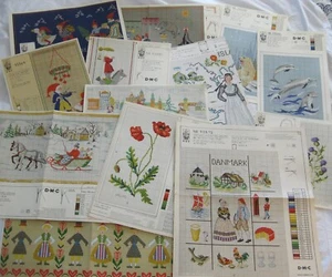 Cross Stitch Needlepoint Pattern DMC OOE Leaflet YOU CHOOSE Wall Hanging Vtg - Picture 1 of 13