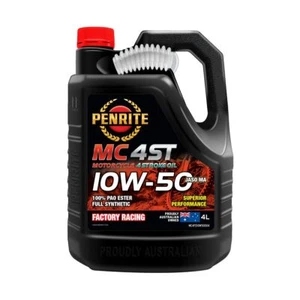 Penrite 4 Stroke Motorcycle Oil Full Synthetic PAO & Ester 10W-50 4L MC4FS10W... - Picture 1 of 2