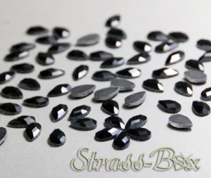 Hotfix DMC Tropfen JET 7mm x 12 mm Stückzahl wählbar Glas Strasssteine Schwarz - Picture 1 of 18