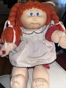 VTG CABBAGE PATCH Kids Doll  1978-82 Appalachian Art Works Coleco RED HAIR BLUE - Picture 1 of 12
