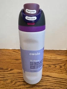 Owala FreeSip Insulated Stainless Steel Water Bottle White Purple 24 oz New - Picture 1 of 9