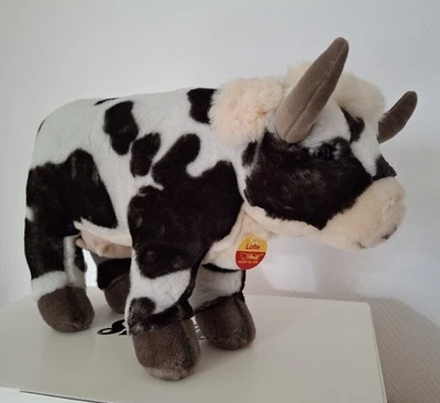 Steiff Kuh Lotte mit Fahne und Knopf Rarität Top Zustand - Bild 1 von 2