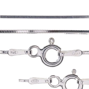 925 Sterling Silver Chain Necklace Square Snake Italian Jewellery Gift - Picture 1 of 20