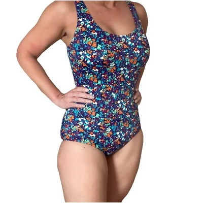 LL Bean Swimsuit Womens Size 8 One Piece  Floral Printed Vintage 90s Y2K - Image 1 of 4
