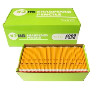 Woodcased #2 Pencils, Pre-sharpened, Yellow Pencils with Erasers #2 HB Lead B... - Picture 1 of 5