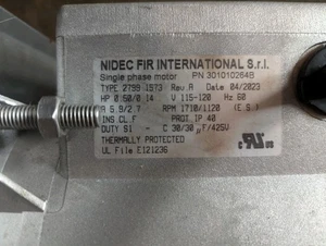 Motor monofásico con cubierta de ventilador Nidec 2799 1573 - Imagen 1 de 6