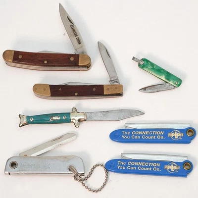 Lote de 7 Cuchillos de Bolsillo Pequeños Llavero Japón China Publicidad 2.75" Max Foto 1 de 4