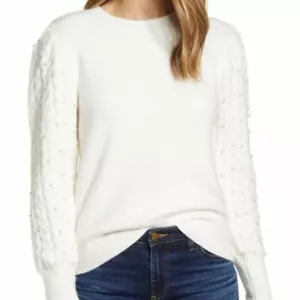 💕 Rachel Parcell 💕 XS 💕 Pullover mit Perlenimitat und Puffärmeln 💕 - Bild 1 von 9