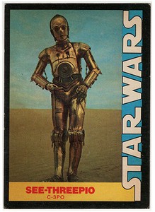 1977 STAR WARS Wonder Bread Trading Card #7 See Threepio