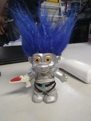 Muñeca Troll Russ Marciana Espacial Plata My Lucky Pelo Azul y Metálico Alien 4" Foto 1 de 2