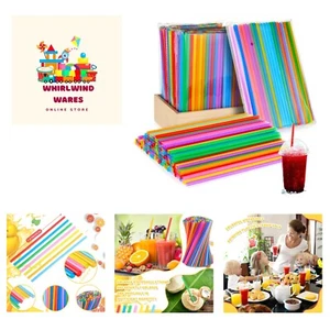 3000 Pcs Colorful Disposable Drinking Plastic Straws Bulk, 0.24'' Diameter an... - Picture 1 of 7
