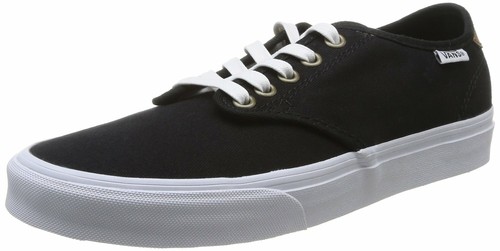 VANS Skateboarding Shoes CAMDEN Lace Up Black White Sizes: UK 6 7
