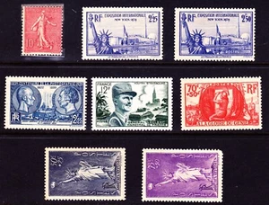 FRANKREICH: KONVOLUT 8 POSTFRISCHE BRIEFMARKEN SC #162, 372, 373-74, 692A, B44-B45, & B82 - Bild 1 von 1