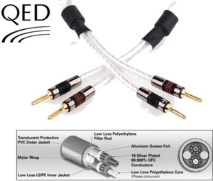 Cable de altavoz espiral plateado QED Genesis par de 2,0 m terminado con QED Airlocs - Imagen 1 de 1