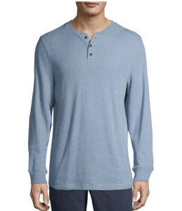 MEN'S GEORGE CASUAL LIGHT BLUE L / S HENLEY THERMAL SHIRT SZ LARGE ~ SOFT - Picture 1 of 5