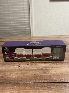 NIB Crown Royal Set of 4 Whiskey Rocks Glasses 8 Stones & Purple Cloth Bag Box - Picture 1 of 7