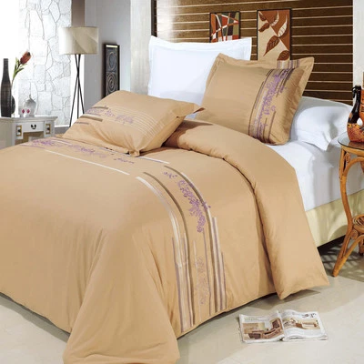 Luxury Modern Classic Cecilia Cotton Embroidered Silky Soft Duvet Cover Set  - Image 1 of 2