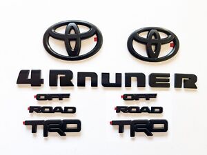 Overlay ! New 2014-2023 Toyota 4Runner TRD Off Road Matte Black Out Emblem Kit