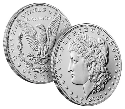 2024 P Morgan Silver Dollar $1 Uncirculated Coin W/OGP (KD221) - Image 1 of 2