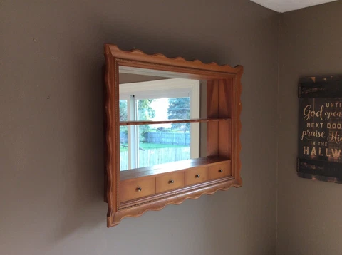 Mid Century/Vintage. Turner Wall Shadow Box w/Mirror & Shelves NICE Cover