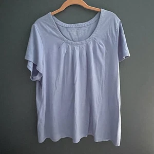 Carole Hochman Heavenly Soft Sleepwear, 2X Women’s PJ Top, Blue/Lavender, 100% C - Picture 1 of 7