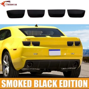 Rear Tail Light Lamp Cover Trim Bezels For Chevy Camaro 2010-2013 Smoked Black - Picture 1 of 9