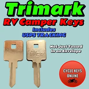 2 Trimark Leer Truck cap tonneau cover keys cut to code key codes TRI01-TRI98 - Picture 1 of 1